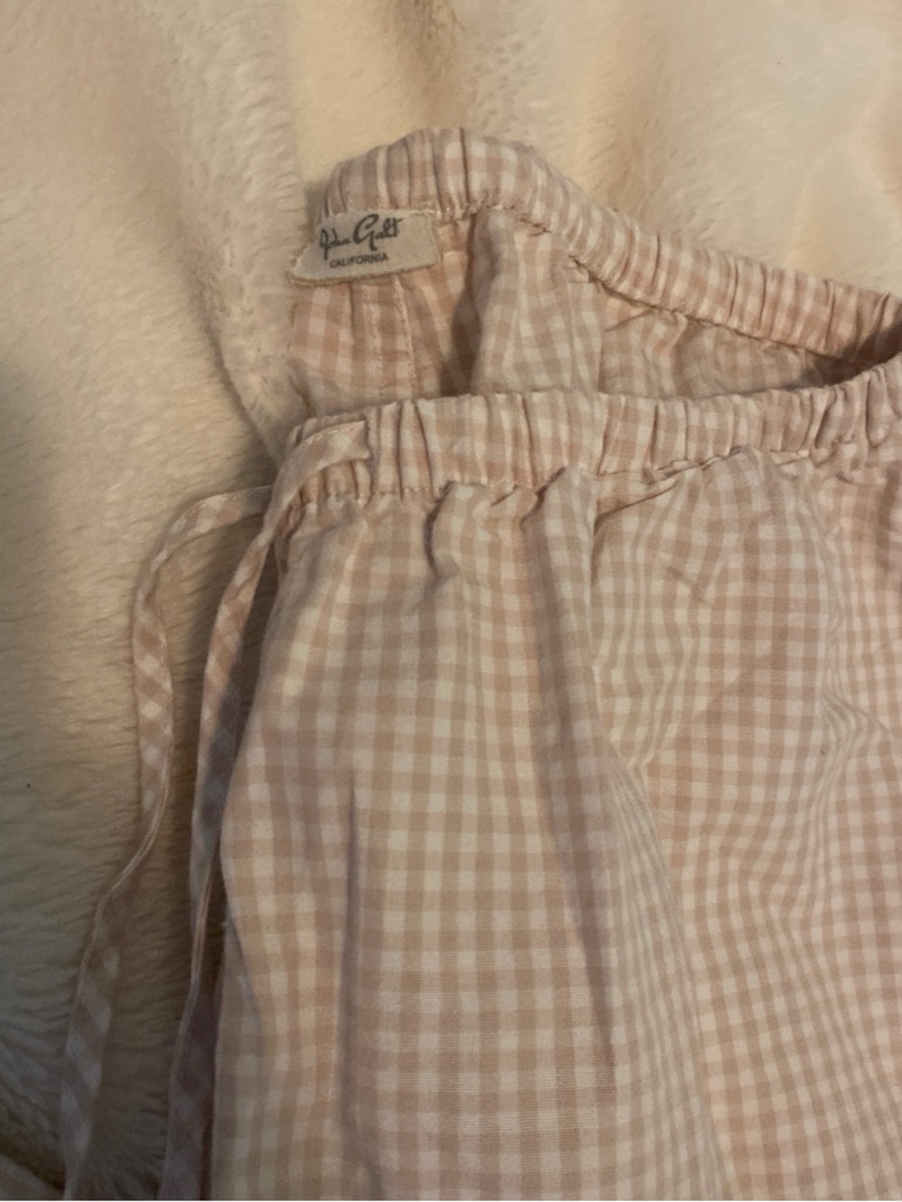 Brandy Melville Pink Gingham Elastic Waist Shorts